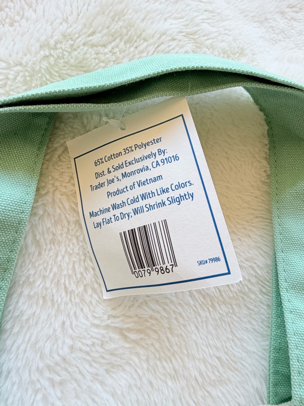 Trader Joe's Pastel Canvas Tote Bag - Set of 3 - Blue, Pink, Mint - Picture 5 of 9